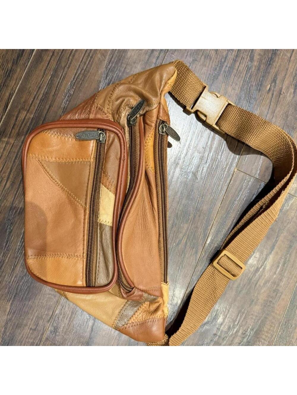 Tundra Multi-Tone Brown Leather Waist Bag with Adjustable Strap